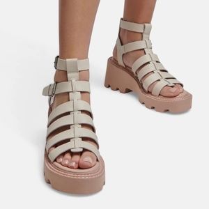 Dolce Vita Ivory Leather Gladiator Sandal